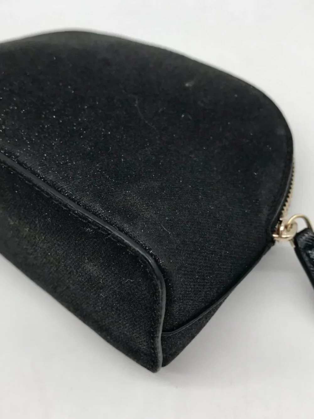 Kate Spade Black Glitter Fabric Joeley Dome Pouch